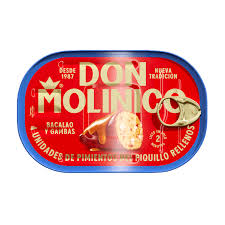 Pimientos rellenos de bacalao y gambas "Don Molinico"